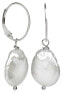 Silver earrings with white pearl right JL0154