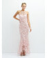 ფოტო #1 პროდუქტის Sheer Halter Neck 3D Floral Embroidered Dress with High-Low Hem