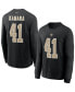 Фото #1 товара Men's Alvin Kamara Black New Orleans Saints Player Name and Number Long Sleeve T-shirt