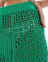 Mango crochet knit trousers in green