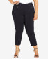 ფოტო #1 პროდუქტის Plus Size Super Stretch Zip Petite Length Pant