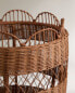 Scalloped rattan basket