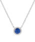 Cubic Zirconia Halo 18" Pendant Necklace in Sterling Silver, Created for Macy's