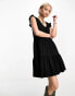 Фото #2 товара Only tiered frill sleeve mini dress in black