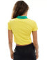 Фото #3 товара Reclaimed Vintage baby polo sports top in yellow and green