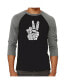 Фото #1 товара Peace Fingers Men's Raglan Word Art T-shirt