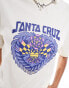 Santa Cruz graphic heart logo t-shirt in beige