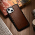 Фото #14 товара Etui pokryte naturalną skórą do iPhone 14 Leather Oil Wax ciemny brąz