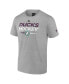 Фото #3 товара Men's Heather Gray Anaheim Ducks Authentic Pro Wordmark Alternate Logo T-shirt