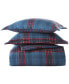 Фото #3 товара Navy Plaid Flannel Cotton Duvet Cover, King, Created for Macy's