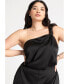 ფოტო #3 პროდუქტის Plus Size Tie Detail Satin Jumpsuit