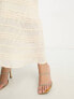 Vila Curve Bridal lace maxi dress in cream