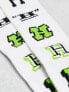 HUF 20th anniversay socks in white with all over print