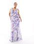 Фото #1 товара Hope & Ivy Plus ruffle front maxi dress in lilac floral