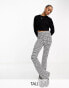 Noisy May Tall flared trousers in black houndstooth WHT BLK HOUNDSTOOTH, XS - фото #2