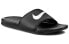Nike Benassi Swoosh Black and White Sports Slippers