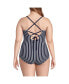 Фото #2 товара Plus Size Chlorine Resistant Lace Up One Piece Swimsuit