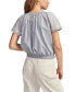 Women's Embroidered Flutter-Sleeve Top
