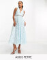 Фото #2 товара ASOS DESIGN Petite lace collar midi dress with open back detail in light blue