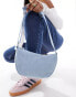 Фото #8 товара Levi's faux leather shoulder bag with logo in light blue