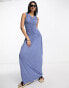 Фото #6 товара ASOS DESIGN sleeveless ruched detail maxi dress in cornflower blue