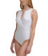 Фото #1 товара Calvin Klein Women's Tummy Control One Piece Swimsuit Soft White Size 10