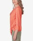 Women's Tuscan Sunset Solid Texture Side Tie Crew Neck Top