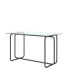 Фото #1 товара Rectangular Glass Dining Table with Metal Frame