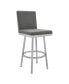 Фото #1 товара Rochester Swivel Modern Metal and Faux Leather Bar and Counter Stool