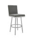 Rochester Swivel Modern Metal and Faux Leather Bar and Counter Stool