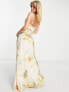 Фото #2 товара Hope & Ivy ruched bust maxi dress in cream floral