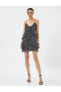 Фото #1 товара Платье женское Koton Мини С шифоном и фиранками В-образным вырезом с подкладкой