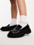 Фото #4 товара ASOS DESIGN Wide Fit Majesty chunky fringe loafer in black