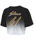 ფოტო #2 პროდუქტის Women's Threads Mark Stone Black Vegas Golden Knights 2023 Stanley Cup Champions Name and Number Dip-Dye Cropped T-shirt