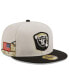 Фото #1 товара Men's Stone, Black Las Vegas Raiders 2023 Salute To Service 59FIFTY Fitted Hat