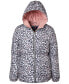ფოტო #1 პროდუქტის Pink Platinum Toddler & Little Girls Butterfly-Animal-Print Hooded Puffer Jacket
