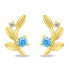 Фото #4 товара Decent gold-plated Twigs earrings with zircons EA961YAQ