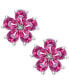 ფოტო #5 პროდუქტის Swiss Blue Topaz (3-1/3 ct. t.w.) & Diamond Accent Flower Stud Earrings in Sterling Silver (Also in Pink Topaz)