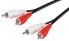 Wentronic Stereo RCA Cable 2x RCA - Shielded - 5m - 2 x RCA - Male - 2 x RCA - Male - 5 m - Black - Red - White