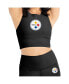 Фото #4 товара Пижама Kadi Brand женская с черными леггинсами Pittsburgh Steelers и бра-топом Midi