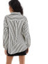 Vero Moda Aware yarn dyed striped oversized shirt in black and white