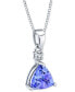 ფოტო #2 პროდუქტის Tanzanite (1-1/4 ct. t.w.) & Diamond Accent 18" Pendant Necklace in 14k White Gold