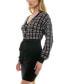 ფოტო #3 პროდუქტის Juniors' V-Neck Long-Sleeve Tie-Waist Sweater Dress