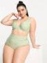 ASOS DESIGN Curve mix and match high waist bikini bottom in sage green