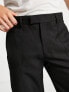 Topman straight stacker trousers in black