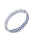 ფოტო #2 პროდუქტის Art Deco Style Blue Royal Blue Cubic Zirconia CZ Dome Statement Bangle Bracelet For Women