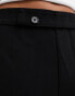 Mango slim button waist trouser in black