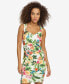 Women's Floral-Print Side-Pleated Sheath Dress