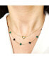 ფოტო #2 პროდუქტის Malachite and Onyx Mixed Heart Station Necklace