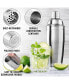 Cocktail Shaker with Built-in Strainer For Bartending & Homebars (24oz) - Silver